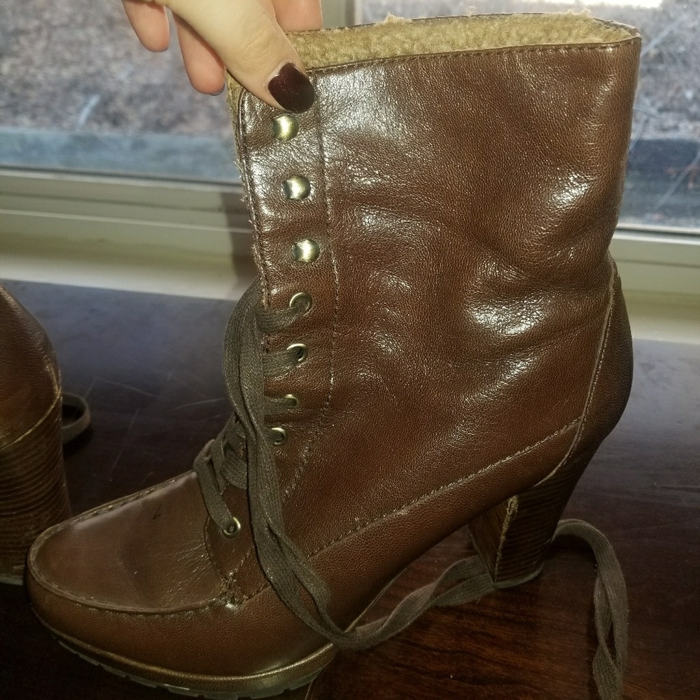 Leather booties